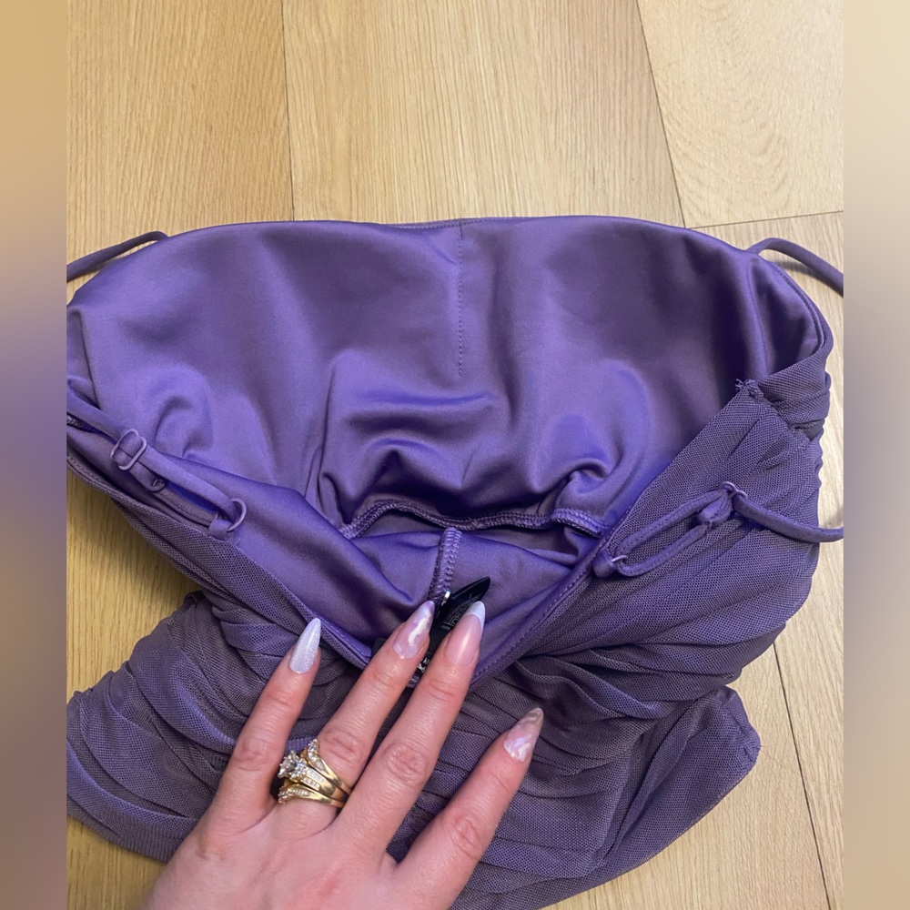 Express Purple Ruched Camisole - Picture 4 of 5
